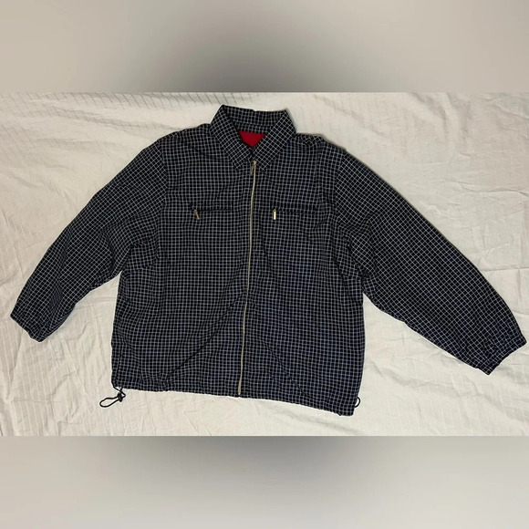 Catalina vintage wind light rain jacket coat. Navy White Medium - Picture 9 of 10